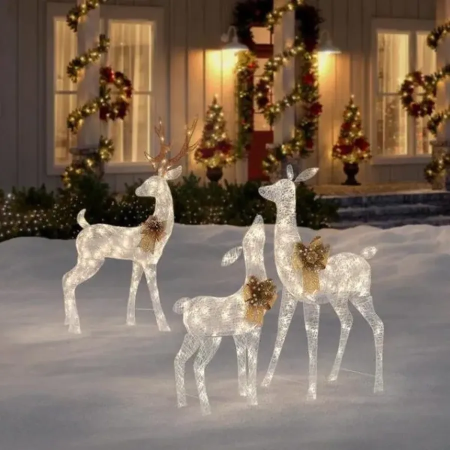 Christmas-63 in 160 Light Led White Deer