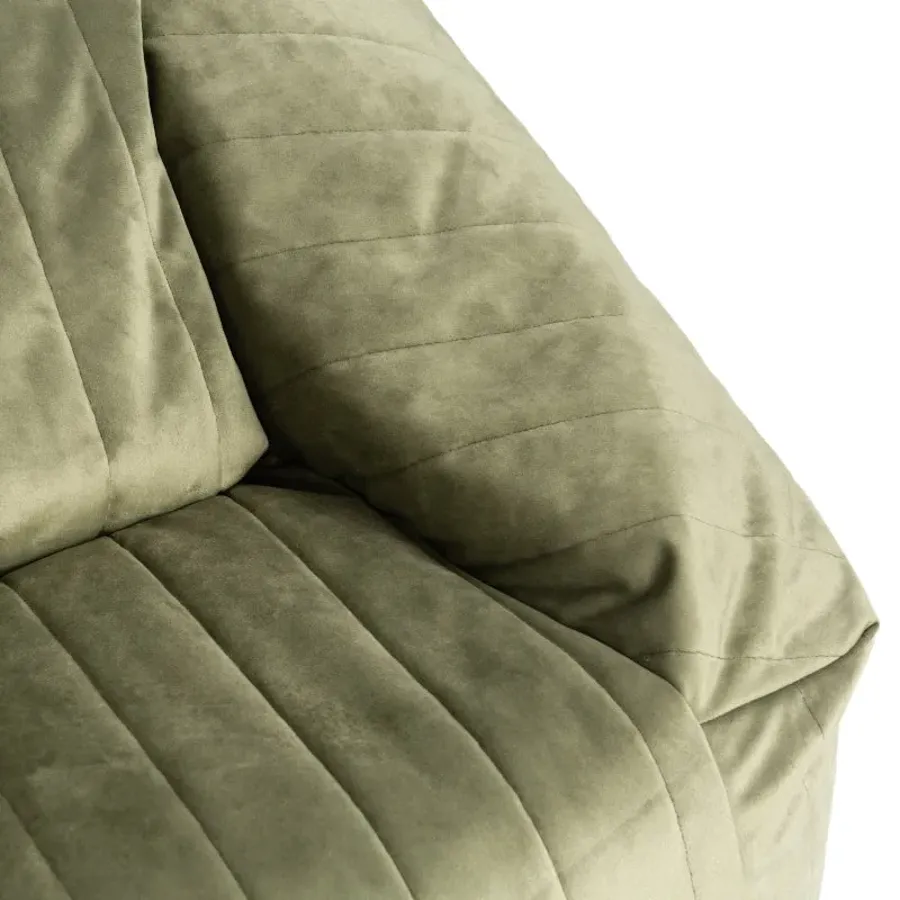 Chelsea Velvet Beanbag in Olive Green