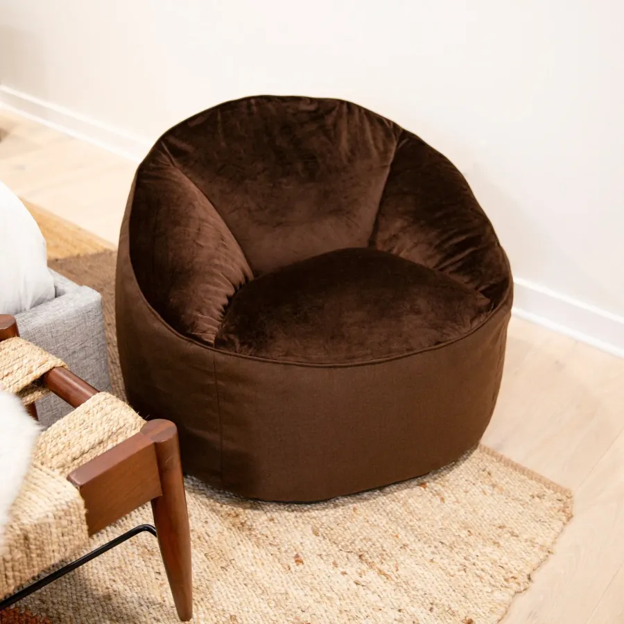 Bean Bag Chair - Dark Cocoa Plush