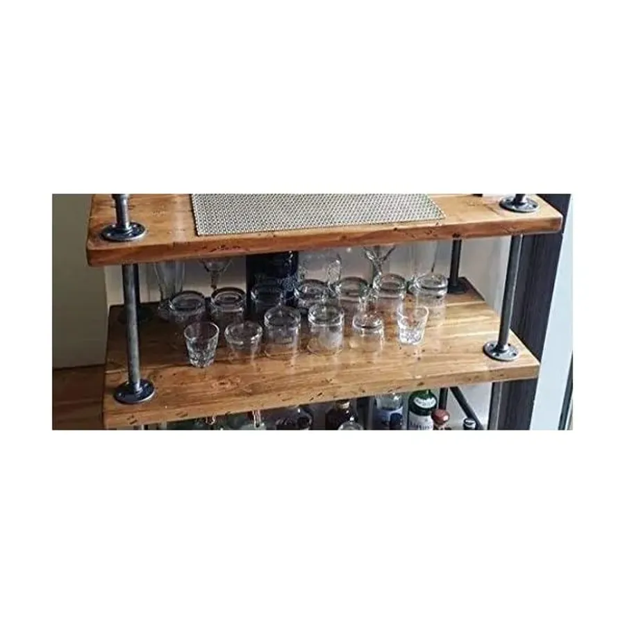 Wood and Metal Wine Rack with Wheels Kicthen Bar Dining Room Tea Wine Holder