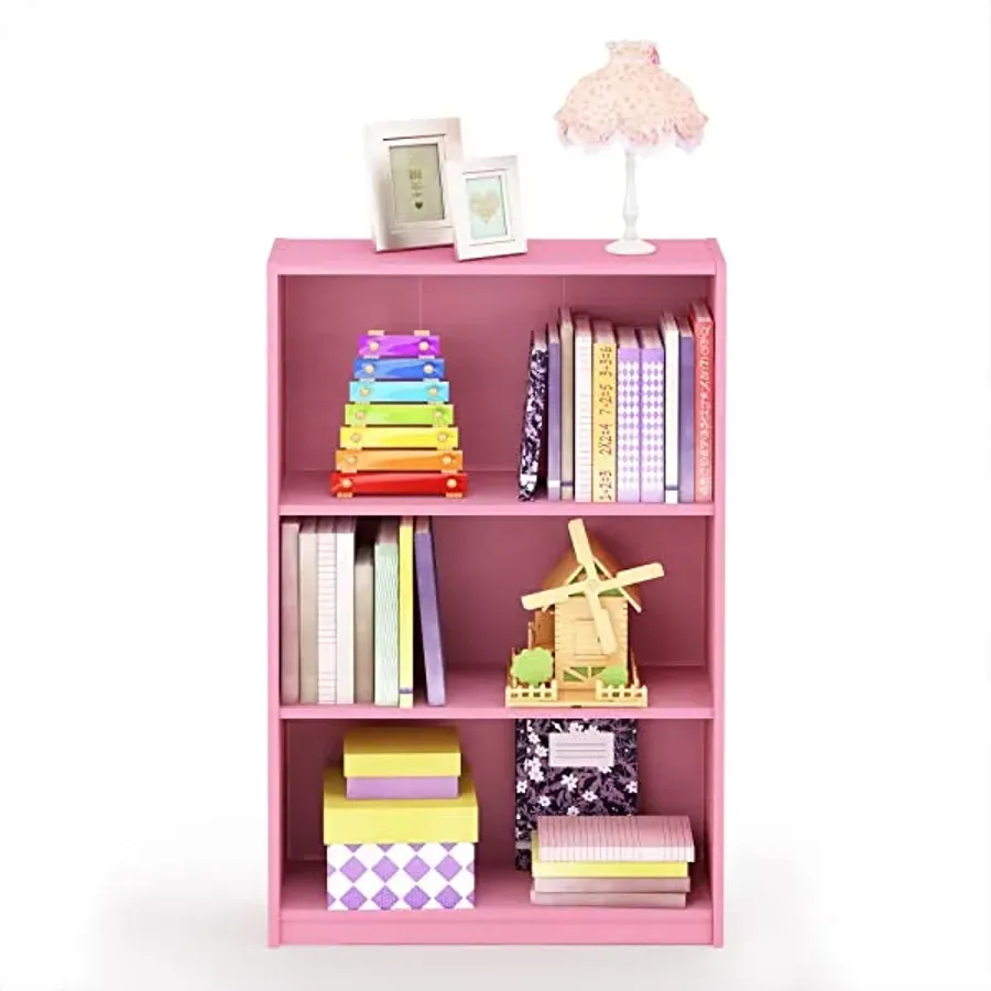 Simple Home 3-Tier Adjustable Shelf Bookcase | White