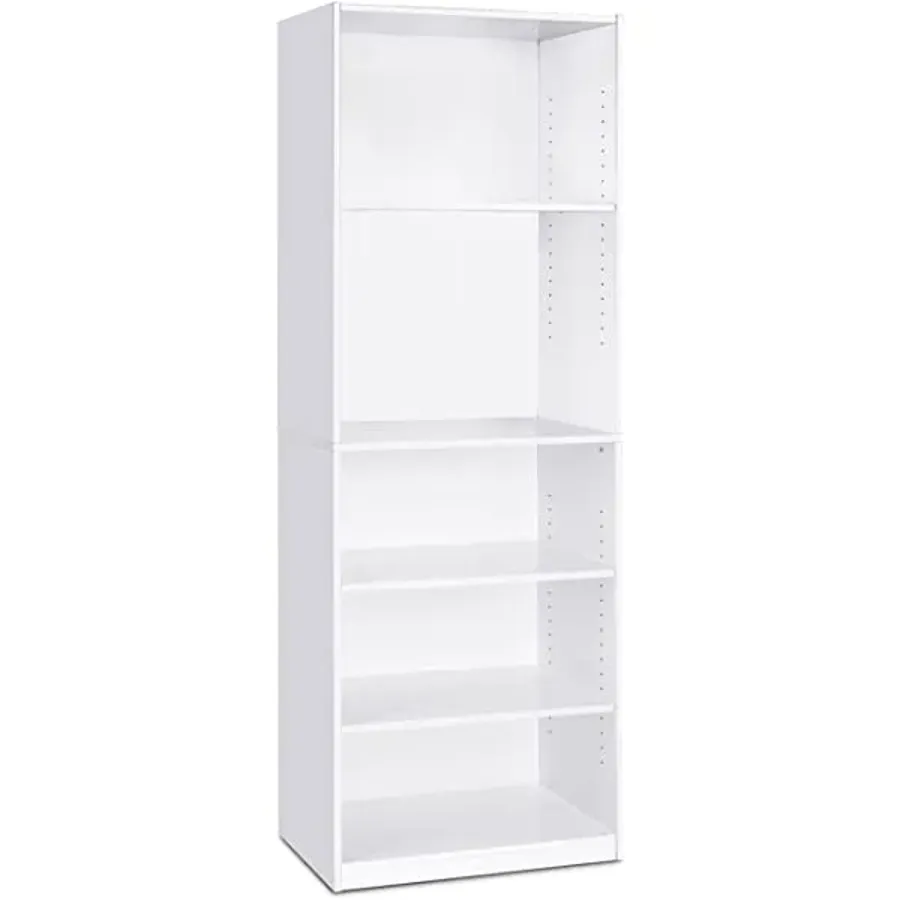 Simple Home 3-Tier Adjustable Shelf Bookcase | White