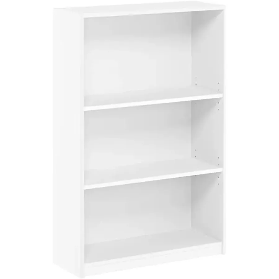 Simple Home 3-Tier Adjustable Shelf Bookcase | White