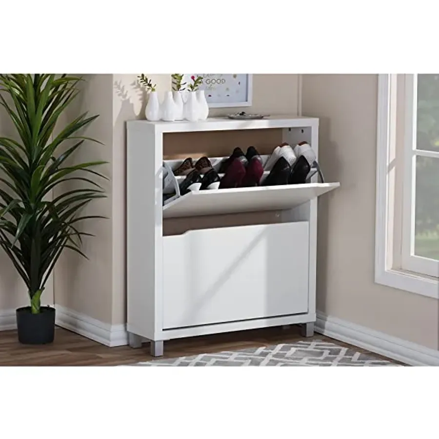 Modern Shoe Cabinet - Dark Brown