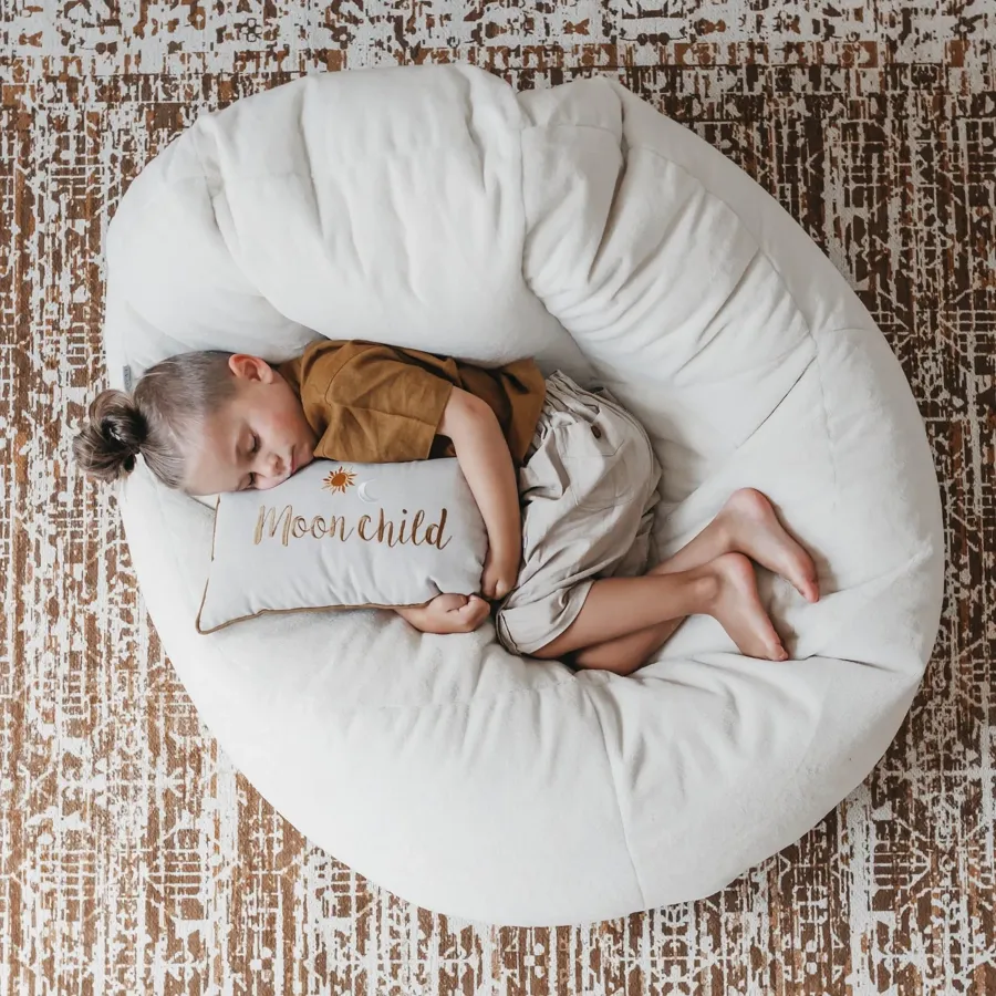 Plush Fur Lounger Bean Bag Chair - Cream