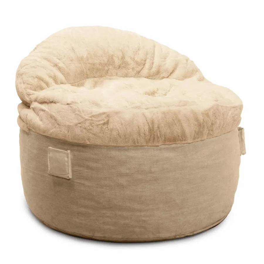 Adult Bean Bag Chair - Queen - Bunny Fur