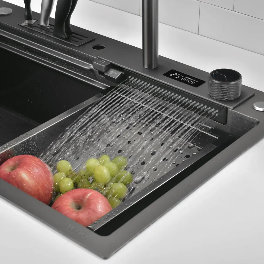 Kitchen Sink Set With Digital Temperature Display & Knife Holder