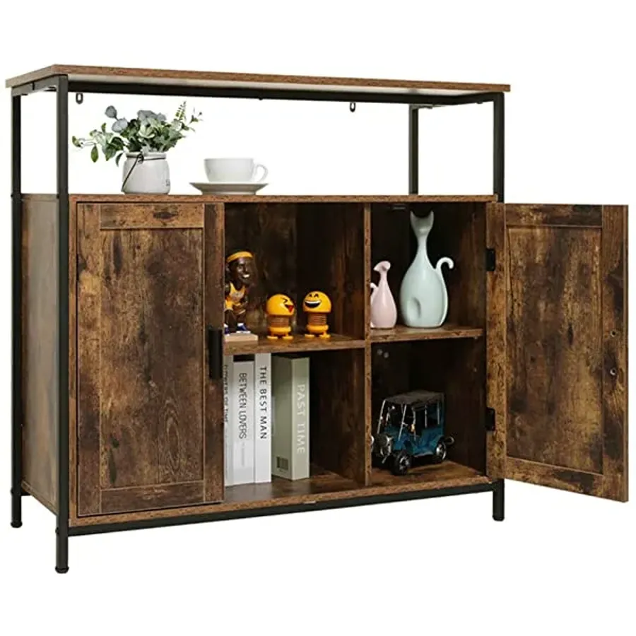 2 Doors | Kitchen Free Standing Cabinet - Rustic Brown