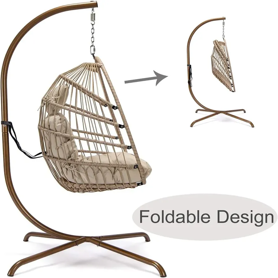 Indoor Outdoor Patio Wicker Hanging Chair Swing Egg Basket Chairs