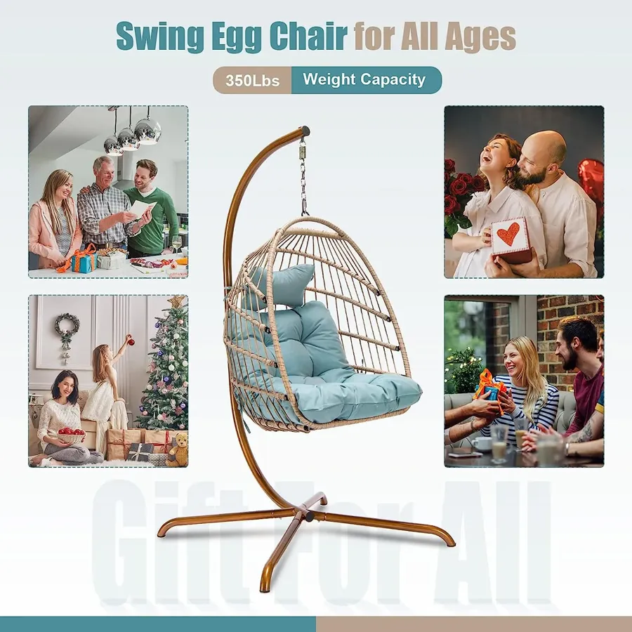 Indoor Outdoor Patio Wicker Hanging Chair Swing Egg Basket Chairs