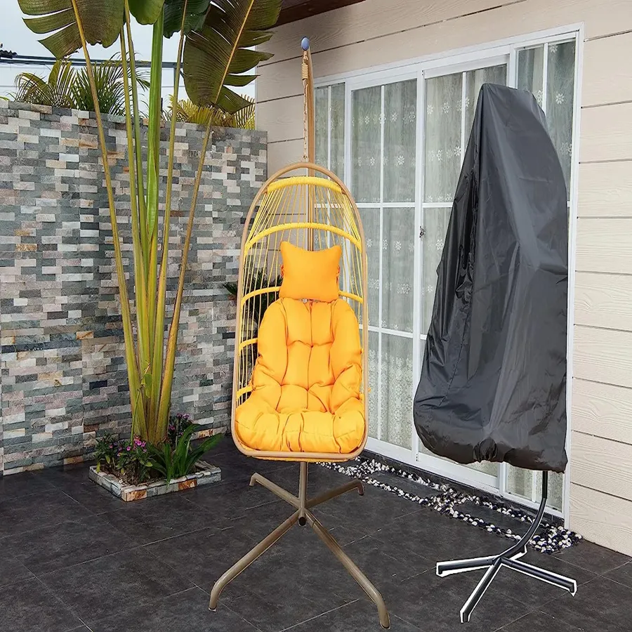 Wicker Hanging Egg Swing Chair with Stand