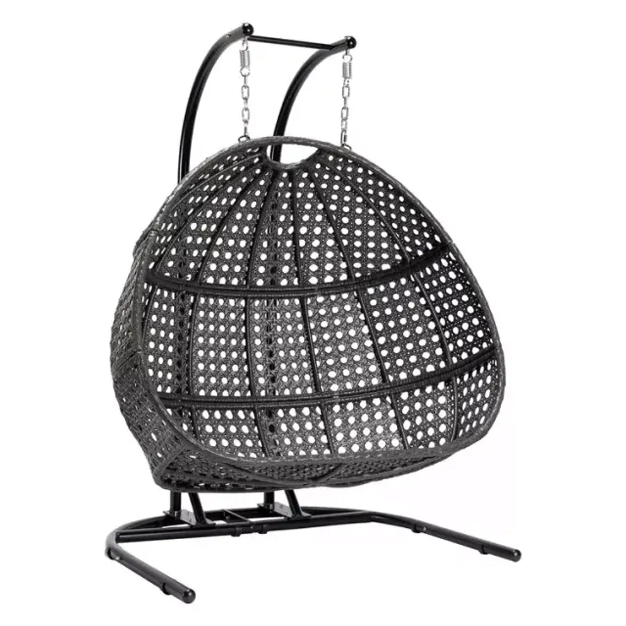 Patio Wicker Swing Chair With Stand Rain Cover Included