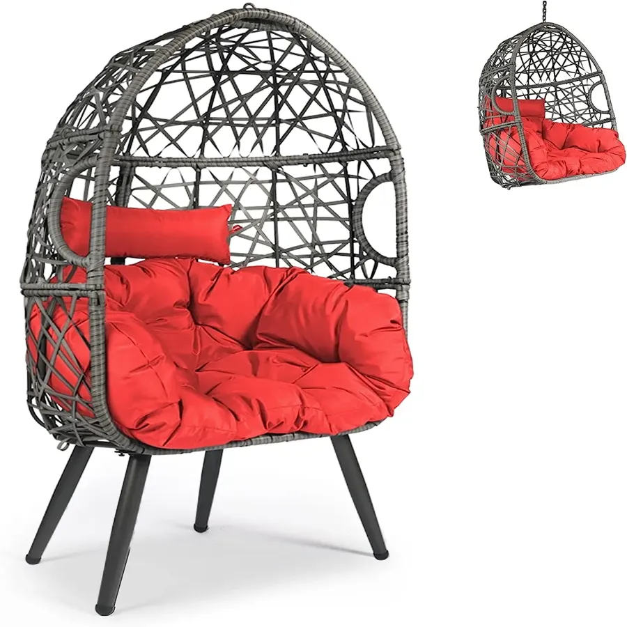 Hanging Chair with Cushion and Pillow