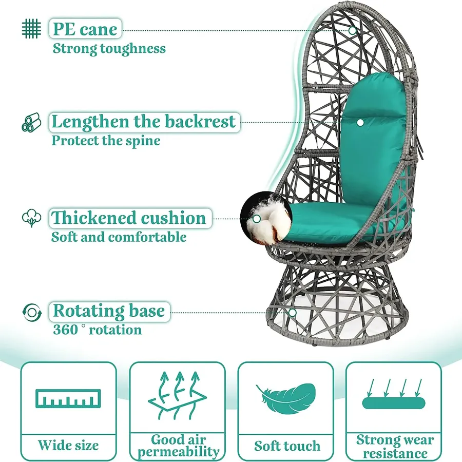 Hanging Chair with Cushion and Pillow