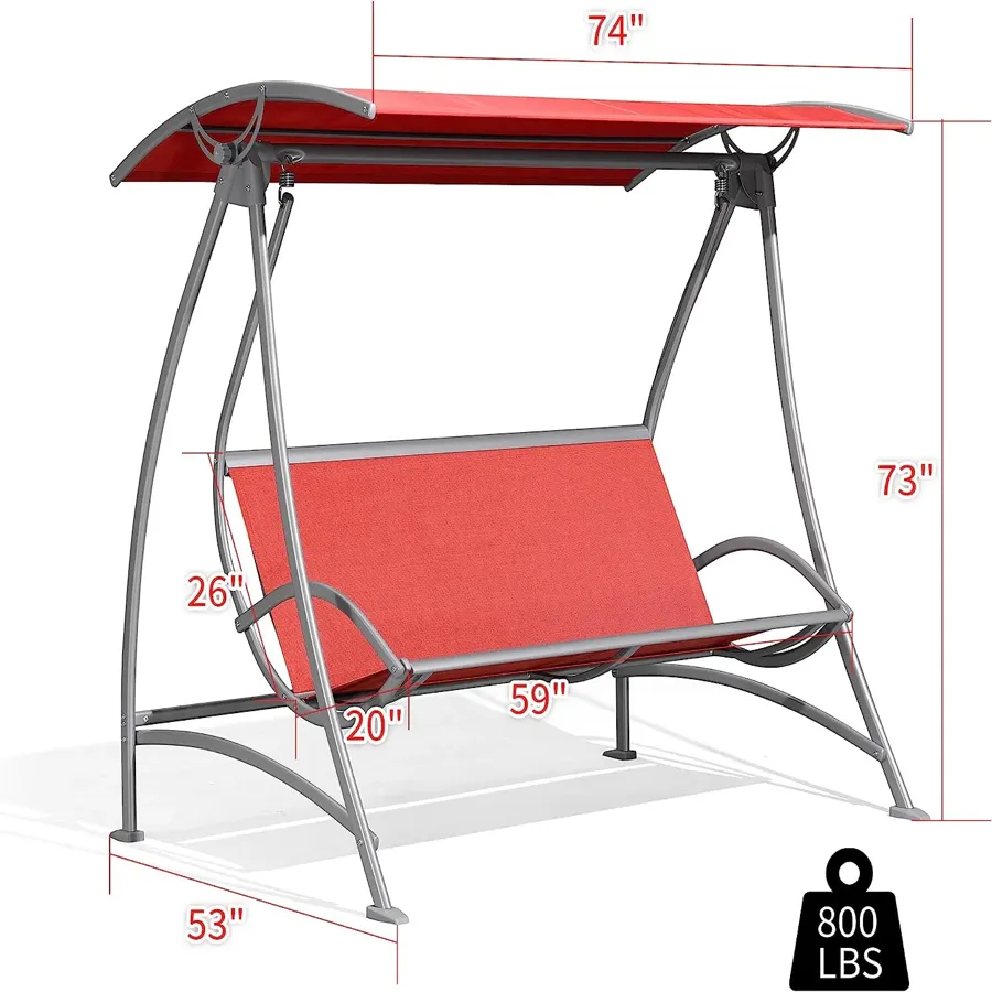 2-Seat Deluxe Outdoor Patio Porch Swing