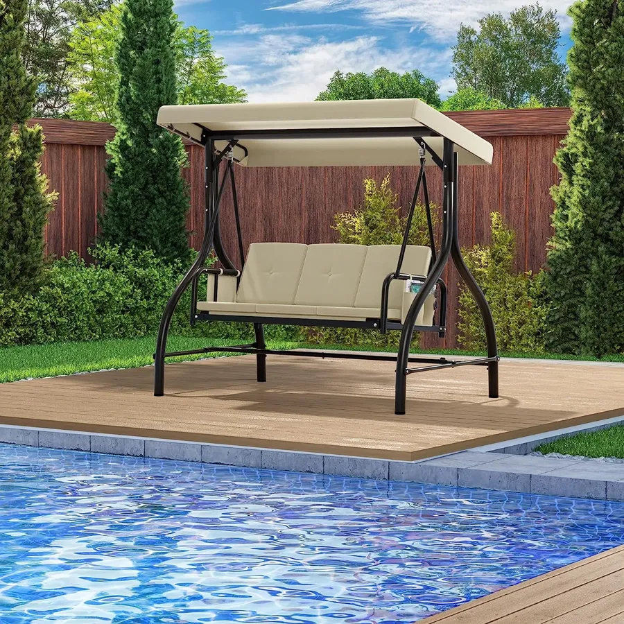 Outdoor Patio Swing Chair - 3 Person Porch Swing