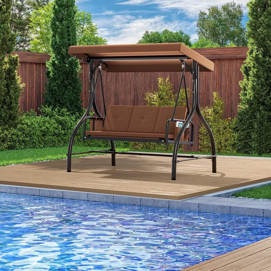 Outdoor Patio Swing Chair - 3 Person Porch Swing