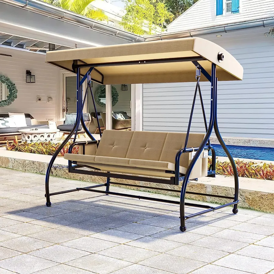 Outdoor Patio Swing Chair - 3 Person Porch Swing