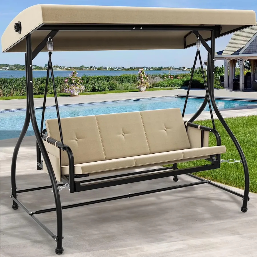 Outdoor Patio Swing Chair - 3 Person Porch Swing