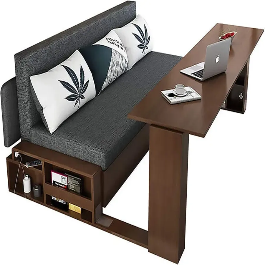 Foldable Multifunctional Wood Sofa Bed with Storage