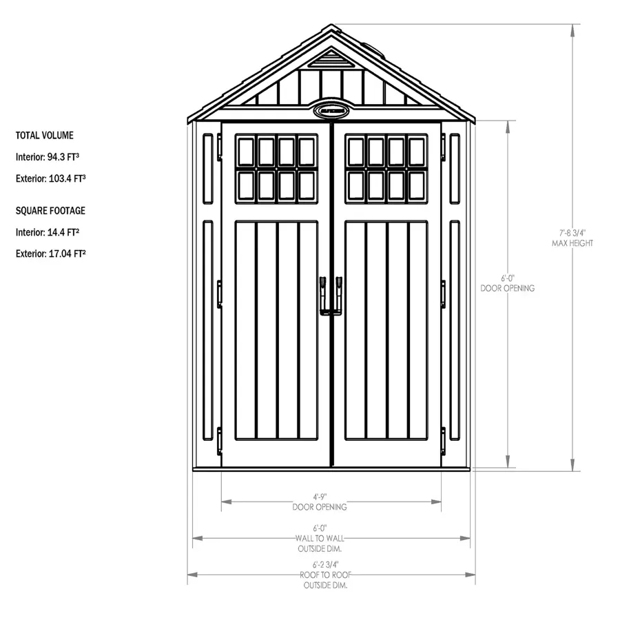 Everett Outdoor 6 ft. W x 3 ft. D Plastic Storage Shed