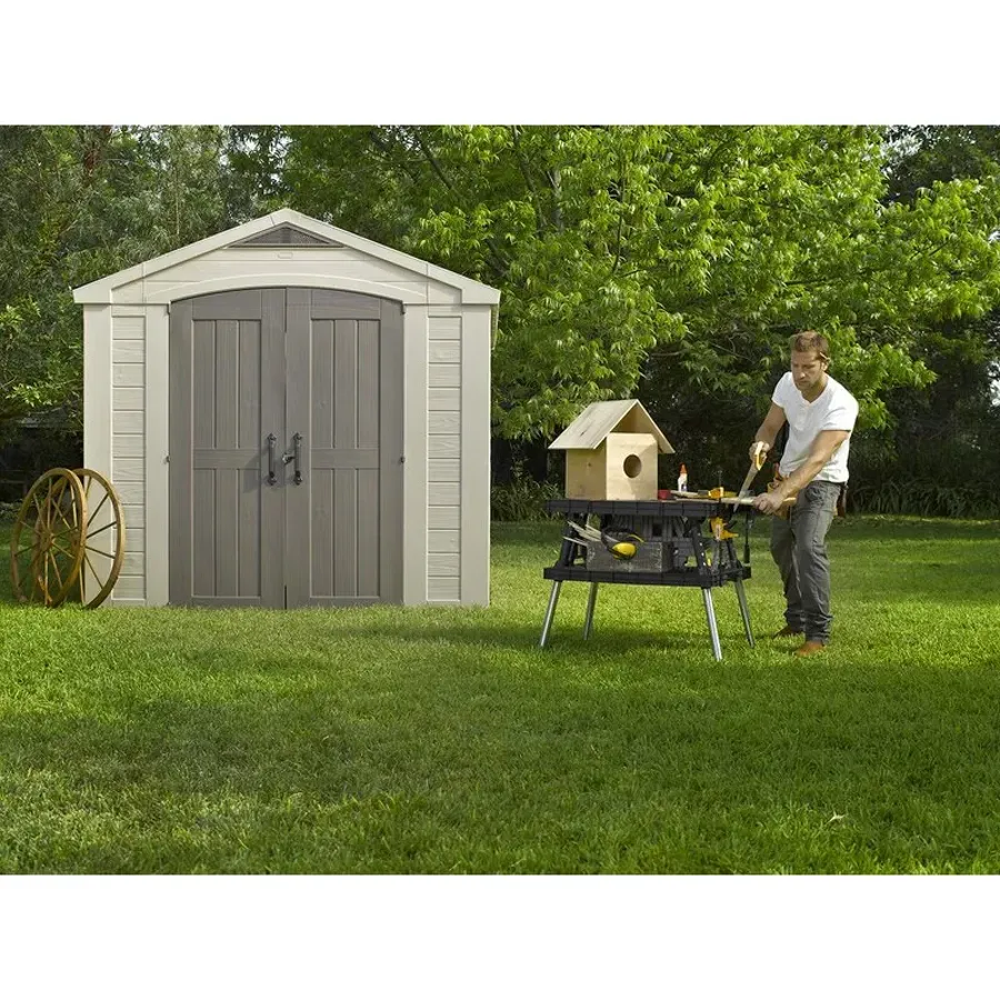 8 ft. W x 8 ft. D Plastic Storage Shed