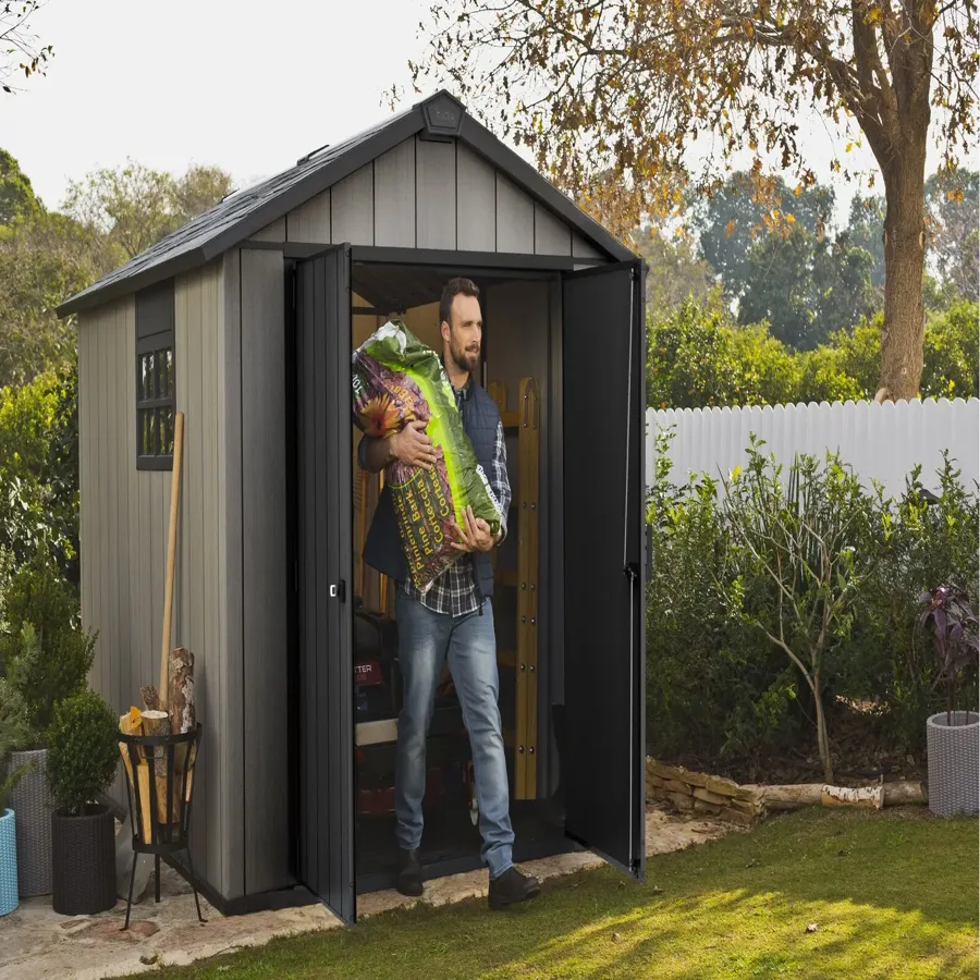 Oakland 7.5 ft. W x 7.5 ft. D Plastic Storage Shed