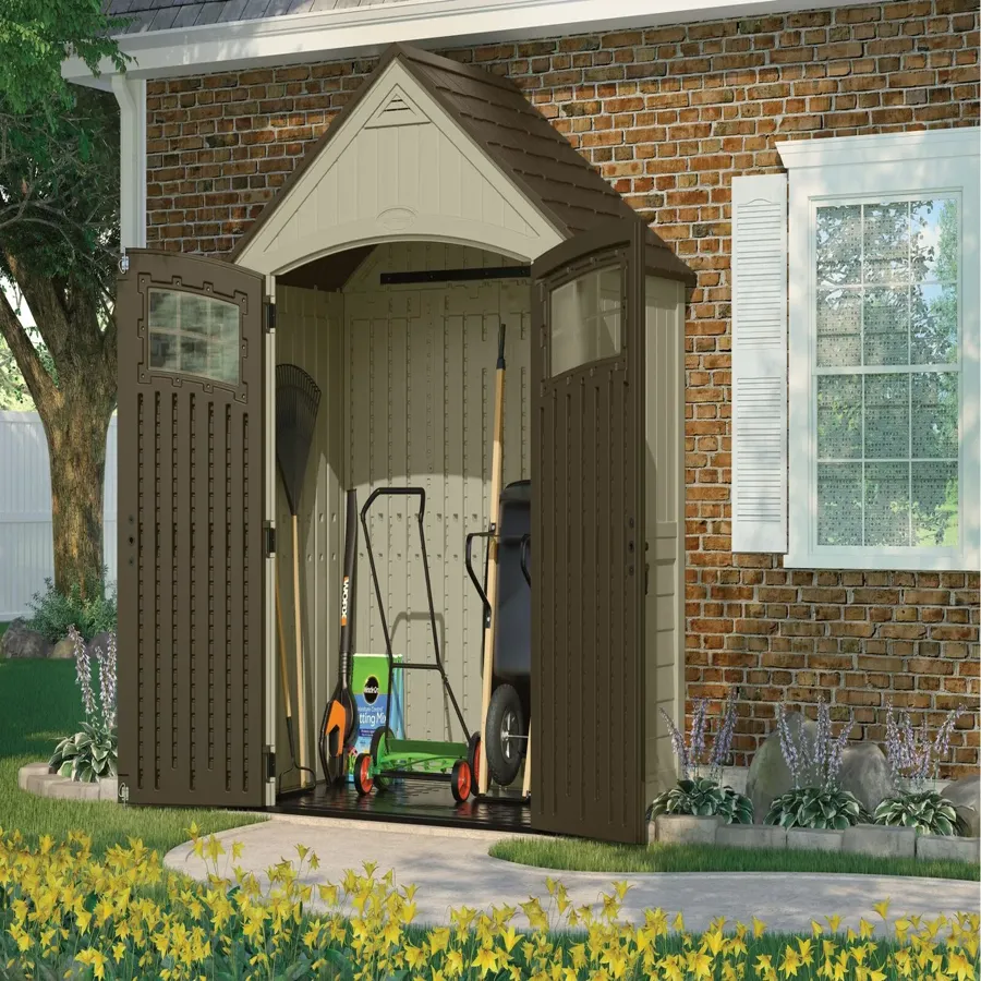 Sutton Outdoor 7 ft. 5 in. W x 4 ft. D Plastic Storage Shed