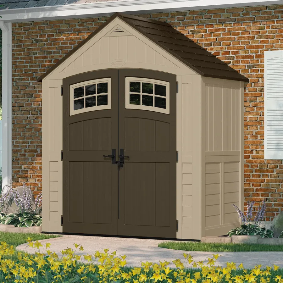 Sutton Outdoor 7 ft. 5 in. W x 4 ft. D Plastic Storage Shed