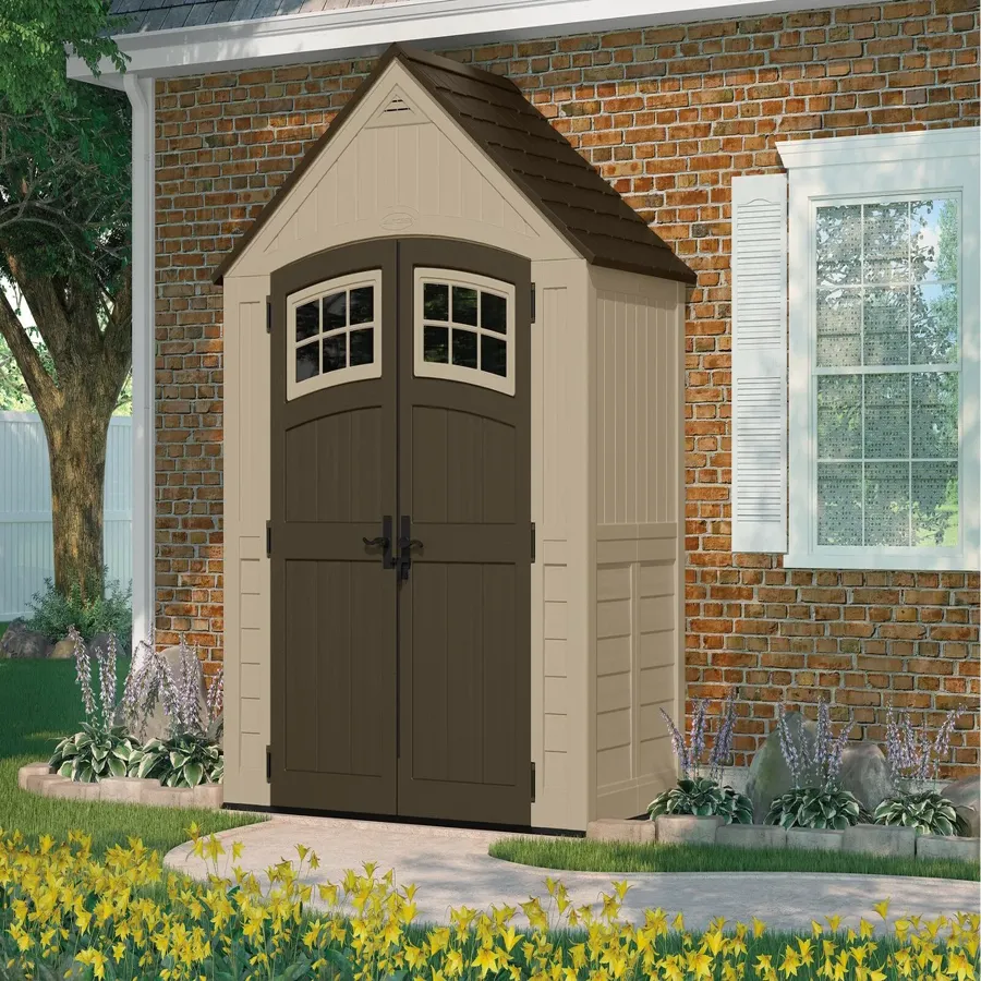 Sutton Outdoor 7 ft. 5 in. W x 4 ft. D Plastic Storage Shed