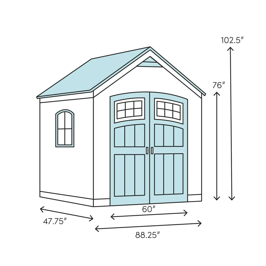 Sutton Outdoor 7 ft. 5 in. W x 4 ft. D Plastic Storage Shed