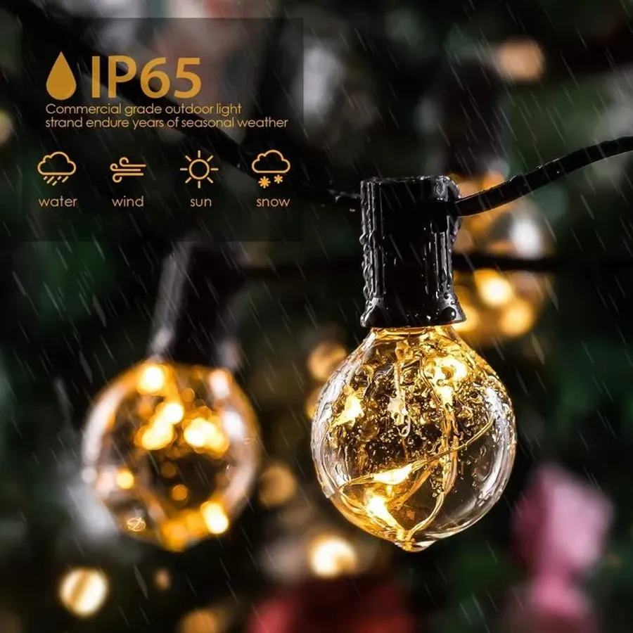 Solar Powered LED Outdoor String Lights