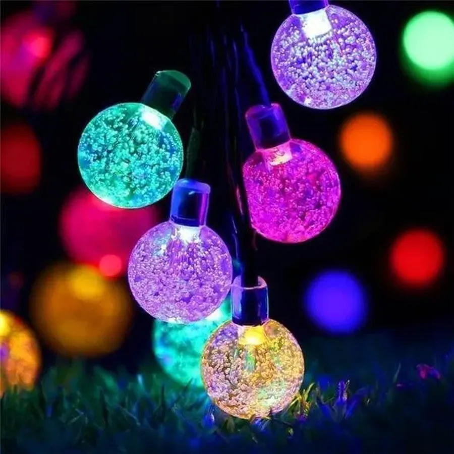 Solar Powered LED Outdoor String Lights