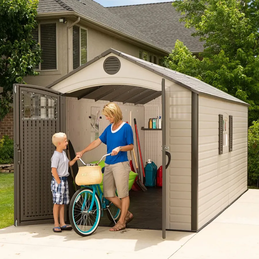 8 ft. W x 17.5 ft. D Plastic Storage Shed