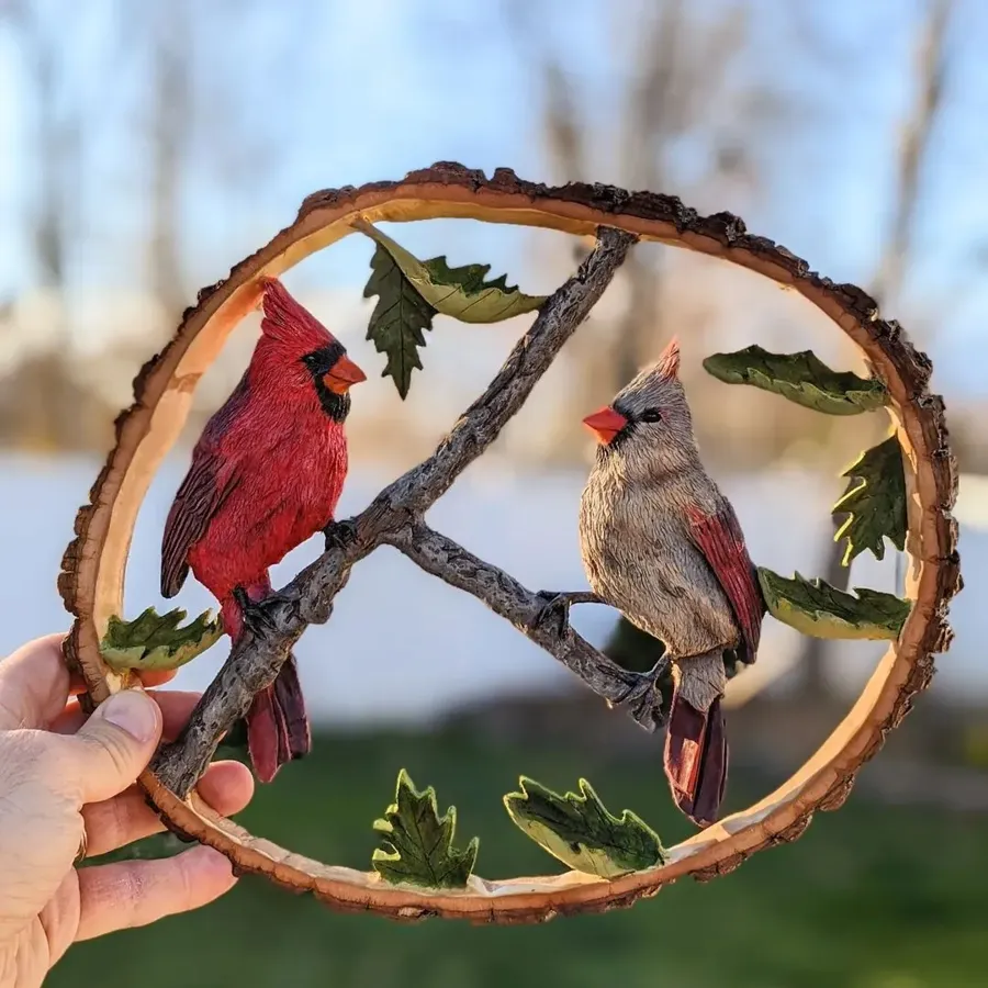 Handmade Carving Cardinal Art Statue