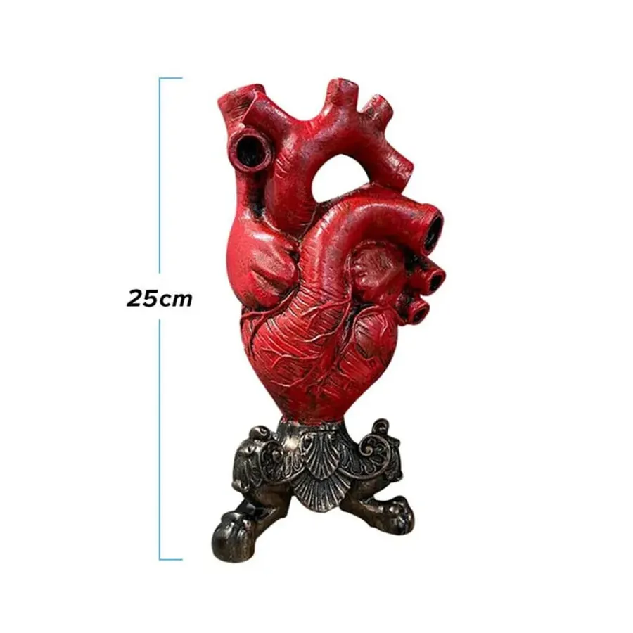 Realistic anatomical heart-shaped vase