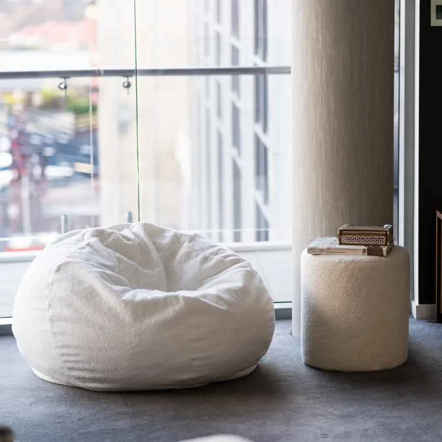 Fur Bean Bag - French White