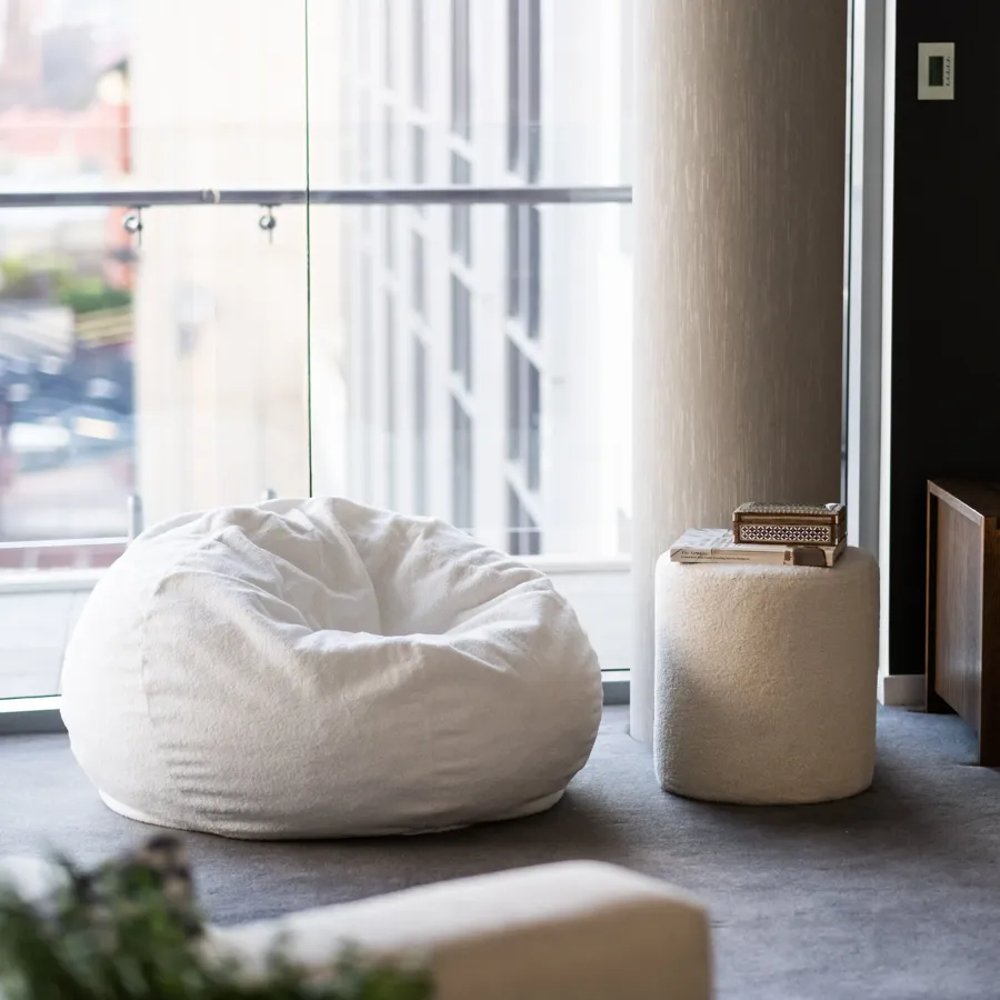 Fur Bean Bag - French White