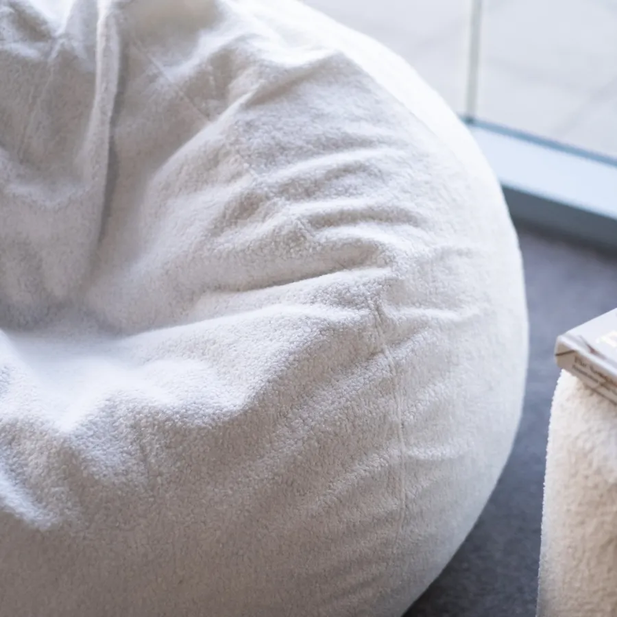 Fur Bean Bag - French White